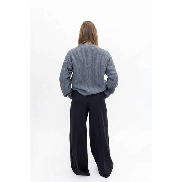 NEW HERSKIND sabby knit blouse in dark grey - Picture 2 of 3